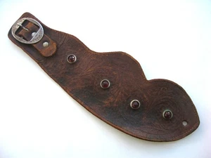 Altes antikes Vintage ausgefallenes Parade Leder Sattelgeschirr Teil Western Pferd Tack - Bild 1 von 8