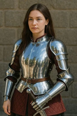 Wearable Larp Cosplay Costume Women's Medieval Full Plate Armor Suit Comfortable - Image 1 of 4