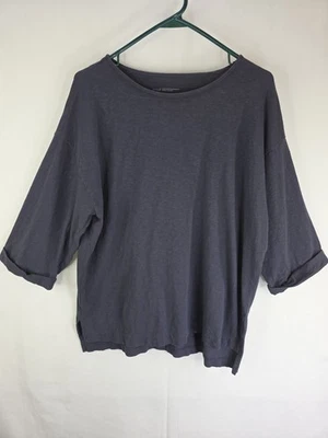 Blusa Top Pure J Jill Gris Algodón Orgánico Perfectamente Relajada XS Petit Lagenlook Foto 1 de 4