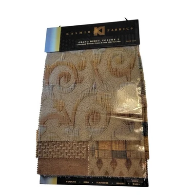 Fabric Sample Book Kasmir Fabric Prints Woven Solid by Color Quilting Blue Brown - Image 1 of 4