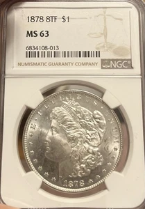 1878 8TF NGC MS63 Morgan Silver Dollar - Picture 1 of 4