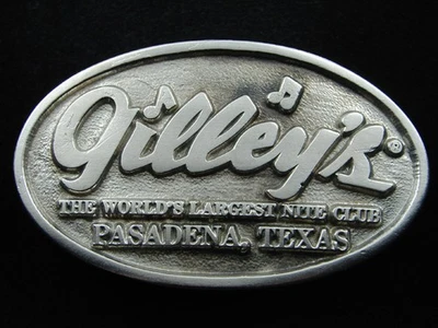 RI13173 GRAN HEBILLA DE PELTRE VINTAGE AÑOS 70 **GILLEY'S** MÁS GRANDE DEL MUNDO NITE CLUB Foto 1 de 2