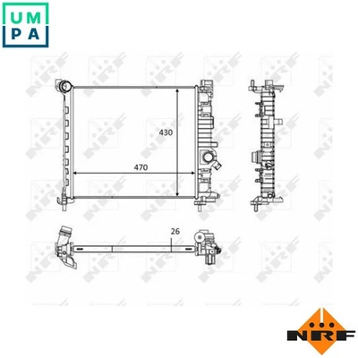 RADIATOR ENGINE COOLING 58473 FOR A14NET/14NEL B14NET/14NEL 4cyl - Image 1 of 4