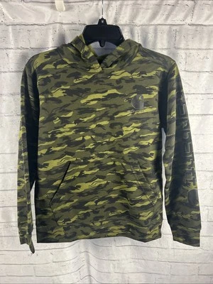 Sudadera con Capucha Carhartt Camuflaje Juvenil Verde Talla Grande (14-16) Manga Logo Nuevo con Etiquetas Foto 1 de 4