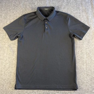 Theory Polo Shirt Mens Medium Black Urban Pique Button Up Made Peru Soft Classic - Picture 1 of 10