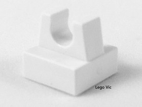 Lego 2555 x10 tile 1x1 with Clip White City Creator Belville Friends MOC A110