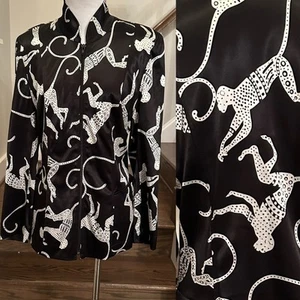 Chacok Vintage Monkey Pattern Zip Blazer/jacket France Size US Med/ Large (T 3) - Picture 1 of 12