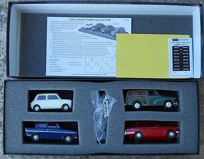 Vanguards Classic Cars of the 60s CC1004 Mini Minor Herald Anglia on wood plinth - Image 1 of 4