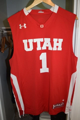 Utah Utes Under Armour Basketball Jersey EUC Medium Red #1 Tank Top Cover