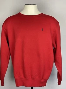 Polo Ralph Lauren Men Sweatshirt Large Red Logo Embroidered Pony Pullover Preppy - Picture 1 of 5