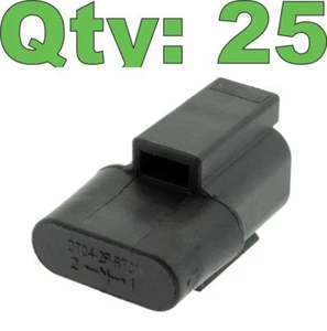 (25) New TE Connectivity / Deutsch DT04-2P-RT01 Terminating Diode Connector - Picture 1 of 6