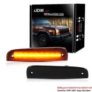 Amber LED Front Side Marker Lights for Jeep Cherokee 1997-2001 Pair - Picture 1 of 9