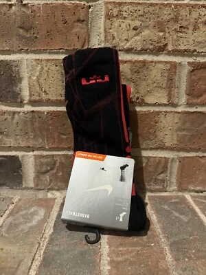 New L 8-12 Nike Lebron James Hyper Elite Crew Basketball Socks SX4885-065 Men - Image 1 of 4