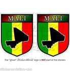 Mali Africa Malian African Shield Vinyl, Decal Sticker 3" (75Mm)  X2