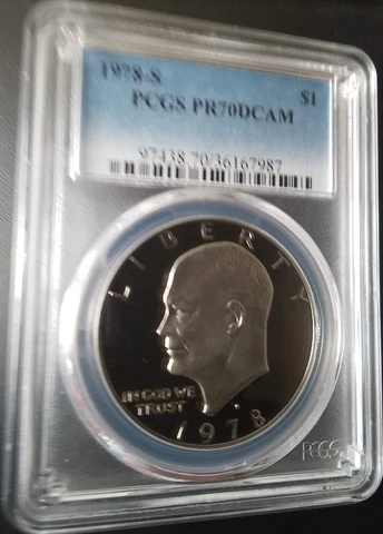 1978-S $1 Eisenhower Clad Dollar Proof PCGS PR 70 Deep Cameo Rare R4 Top Pop Cover