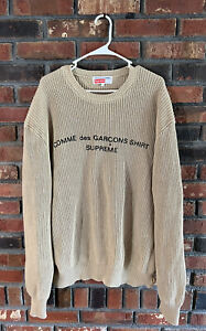 Supreme Comme Des Garcons Shirt Sweater Tan Size Large
