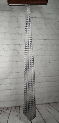 Corbata de seda hecha a mano Alfani brillante gris plateado tejida 50 tonos de gris temática Foto 1 de 4