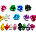 200 Aluminum Metal Rose Flower Beads 6mm DIY Craft Finding Pick Your Color