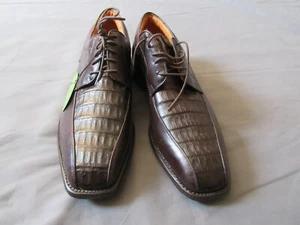 Mens Justin Golf Shoes Brown Caiman Alligator Exotic Leather Sz 11 EE New - Picture 1 of 10