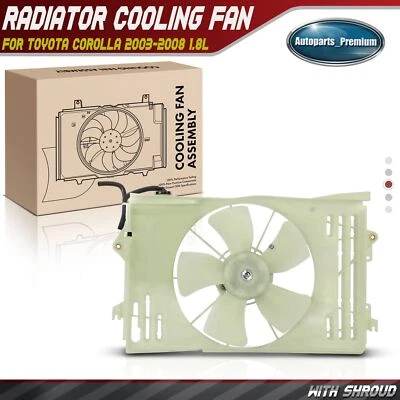 Engine Radiator Cooling Fan w/ Shroud Assembly for Toyota Corolla 2003-2008	1.8L - Image 1 of 4