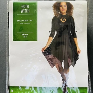 Halloween Costume Goth Witch Black Dress Up Sexy Womens Size Small S 2-4 NEW - Picture 1 of 5