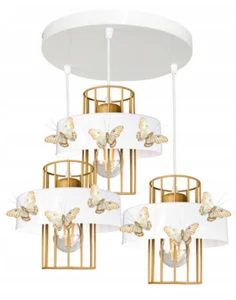 Schmetterling Deckenlampe Gold 3 Spots Lampe LED Pendelleuchte Mädchenzimmer - Bild 1 von 3