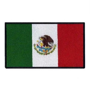 MEXICO FLAG IRON ON PATCH 3" Embroidered Applique Mexican Pride National Emblem