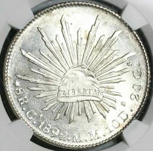 1892-Ca NGC MS 63 Mexico 8 Reales Silver Chihuahua Mint Lustrous Coin (17102603D - Picture 1 of 8