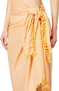 NWT prAna Orange & Lavender Cotton STEFANY SARONG SUNSET PEACH SPOTS Sarong - Picture 1 of 9