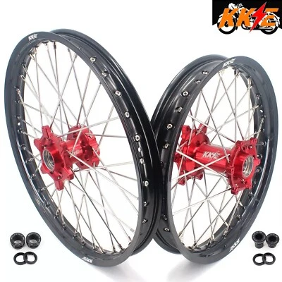 Juego de llantas de aleación KKE 21/18 rojo buje para Beta RR 200 250 300 350 2013-2022 Foto 1 de 4