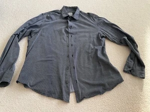 Mens Armani Collezioni Dark Blue/White LS Jersey Cotton Shirt Size Médium - Picture 1 of 4