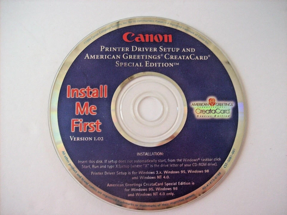 Canon Printer Driver Setup and American Greetings Creatacard Special Edition - Image 1 of 1