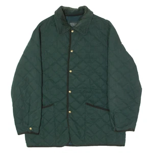 Vintage BENETTON Mens Quilted Jacket Green 90s Diamond L - Imagen 1 de 6