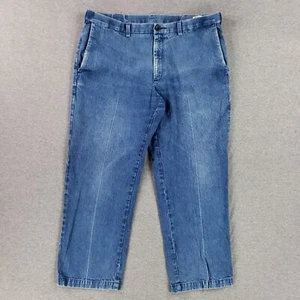 Haggar 40x29 Comfort Waist Blue Jeans Faded Broken In - Picture 1 of 13