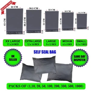 GREY Postal Post Packaging Bags Plastic Parcel Mailing Packing Postage Self Seal - Picture 1 of 4