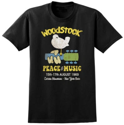 Camiseta Woodstock Music Festival Años 60 Retro Clásica Guitarra Banda Camiseta Damas Hombres - Imagen 1 de 2