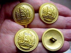 4 LARGE GOLD Heavy Crested NEW USA MADE Jacket or Coat BUTTONS - Picture 1 of 2