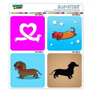 Lindo juego de pegatinas calendario planificador álbum de recortes artesanal perro Dachshunds Wiener - Imagen 1 de 4