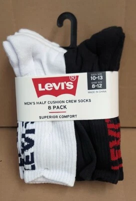 Nuevos calcetines Levi's para hombre 8 pares medio cojín. Foto 1 de 2