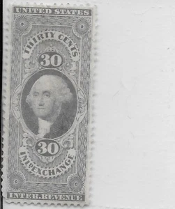 US Scott R52C, 30 Cent Inland Exchange, Gray, Used, NG, F/VF - Picture 1 of 1