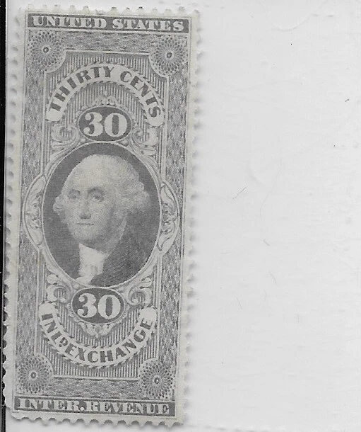 US Scott R52C, 30 Cent Inland Exchange, Gray, Used, NG, F/VF - Image 1 of 1