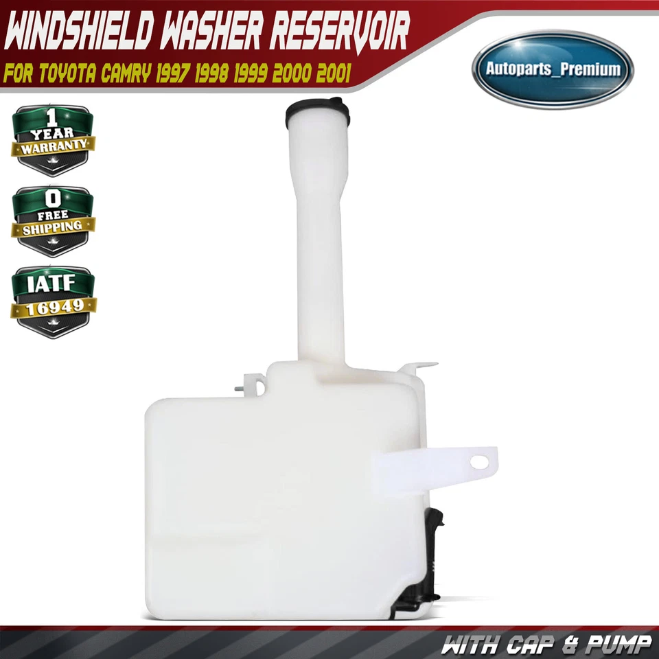Depósito de lavadora de parabrisas con bomba y tapa y cuello de llenado para Toyota Camry 97-01 Foto 1 de 4