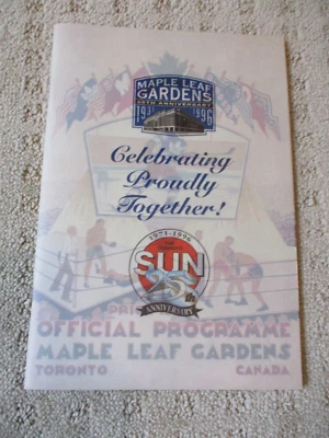 1996 Toronto Maple Leaf Gardens NHL Hockey Program 65th Anniversary Program * - Image 1 of 3