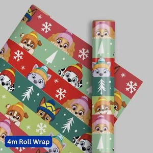 Paw Patrol Christmas Wrapping Paper,4m Roll, Gift Wrap, Multibuy, FSC Accredited - Picture 1 of 4
