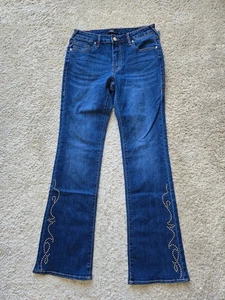 True Religion becca stud bootcut jeans womens 30 medium wash blue - Picture 1 of 12