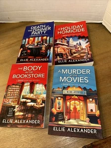 Ellie Alexander Secret Bookcase Lot of 4 Murder Movies Holiday Homicide Body - Picture 1 of 8