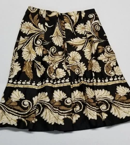 ⚜️ Talbots Collection Womens Skirt ~ Elegant Black Border Print ~ Size 10 ~ NWT - Picture 1 of 7