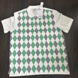 Lacoste Argyle Diamond Blanc/Marine Short Sleeve Polo Shirt Men’s Size 2xl NWT - Picture 1 of 9