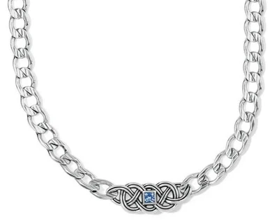Collar Brighton Raro INTERLOK LUSTRE NUEVO CON ETIQUETAS $78 Cristal Azul Distintivo Foto 1 de 3