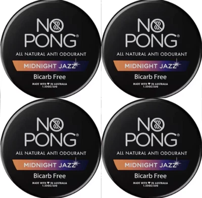 4 x No Pong - NEW MIDNIGHT JAZZ - All Natural Deodorant - 4 Tins Included  - image 1 of 2